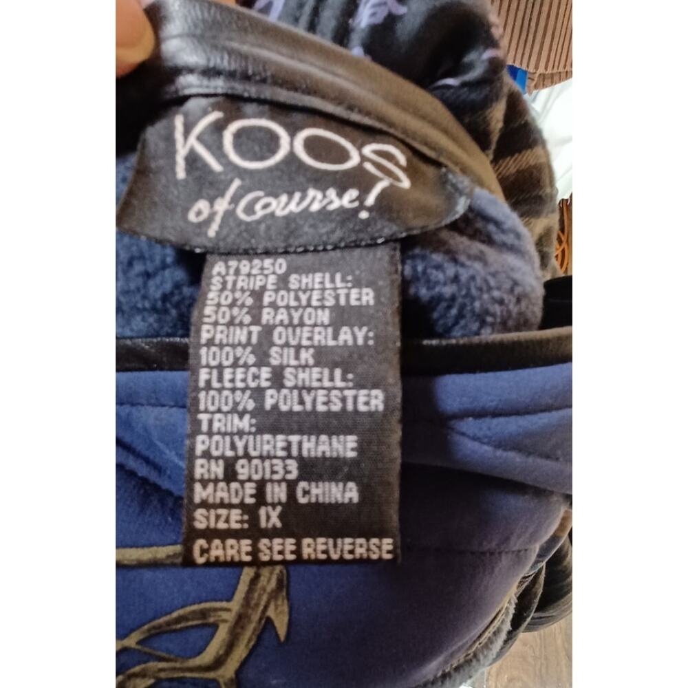 VTG Koos Of Course Womens 1X Chinese Script Reversible Coat Silk Overlay Artsy - Picture 7 of 8